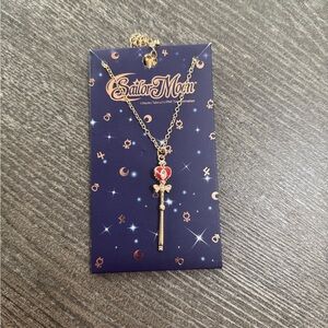 Sailor Moon Spiral Moon Heart Rod Pendant Necklace - BRAND NEW